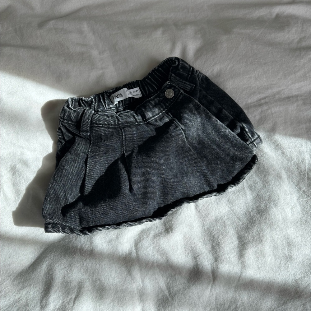 Toddler Black Denim Skort